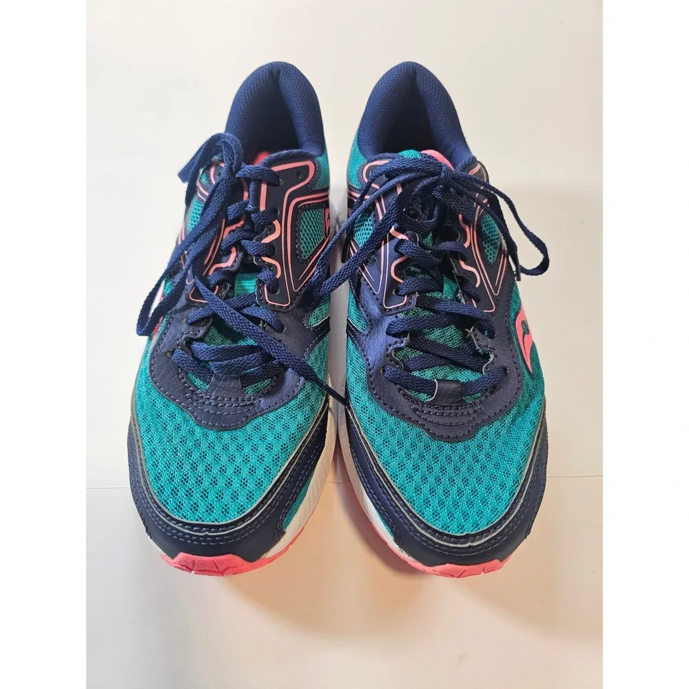 Saucony Cohesion 12 Sneakers Womens 8 Teal Navy Pink Running‎ Shoes